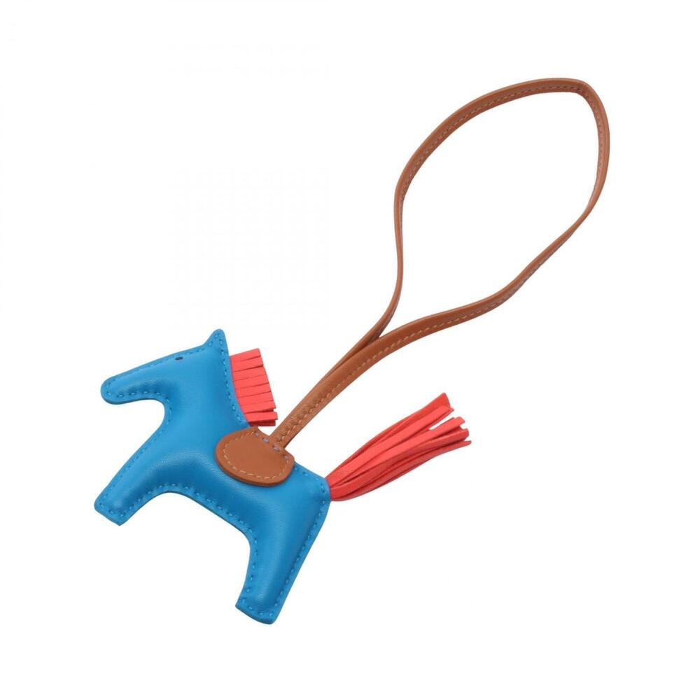 Hermes Rodeo PM Charm Accessory Leather Agneau Milo Women's Blue Red Brown Za...